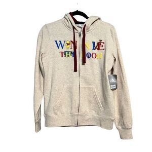 Disney Winnie the Pooh women's‎ zip up hoodie sweater beige/cream size small